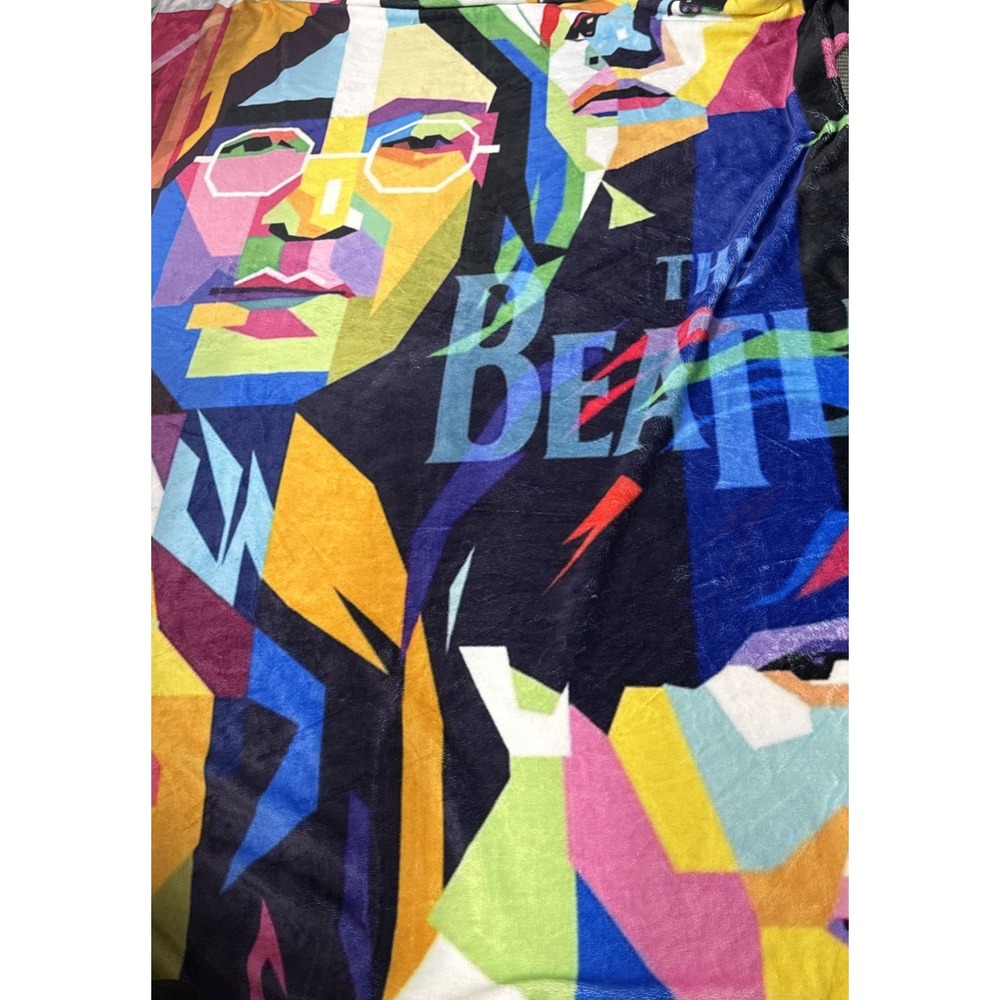 The Beatles Music WPAP Pop Art  Plush Fleece Throw Blanket Décor Rock Music